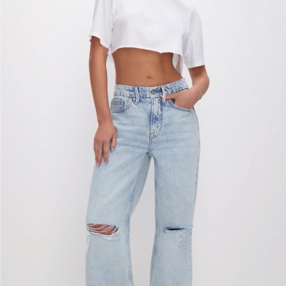 Good American Light Blue Straught Jeans